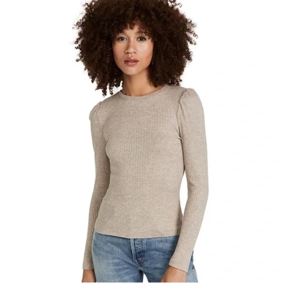 🌹Z SUPPLY RIBBED PUFF SLEEVES TOP - Picture 1 of 6